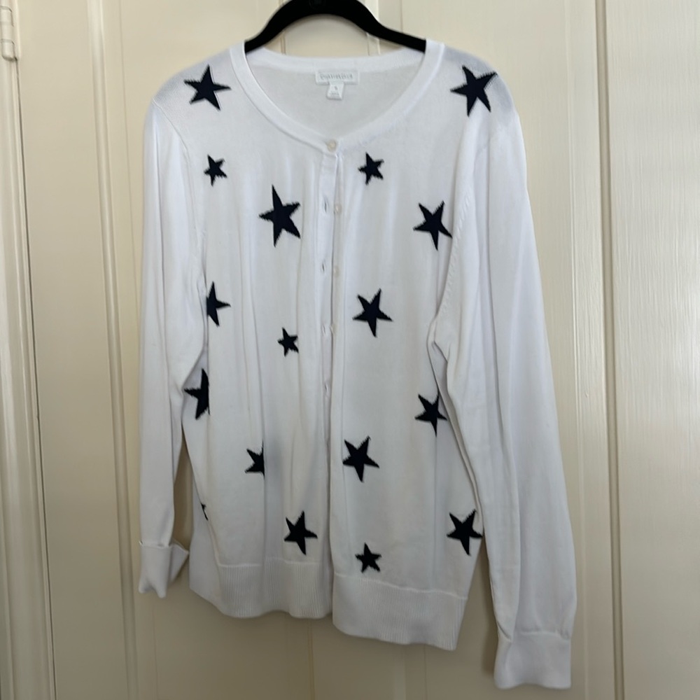Charter Club star cardigan; size XL